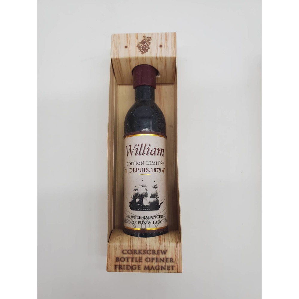 Corkscrew Wine Opener Magnet - Personalized with William